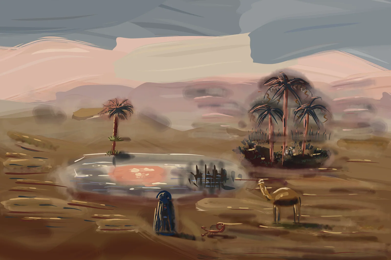 Desert Springs, Dusk, a painting by Captain Underpaint