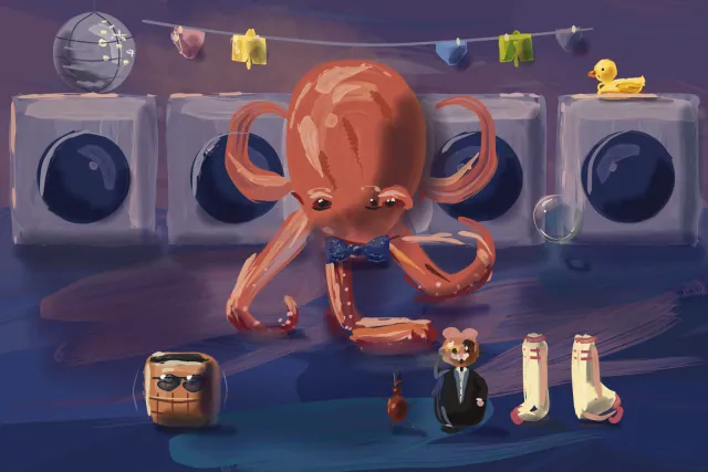 Spin Cycle Fever, a painting by Captain Underpaint