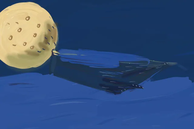 Wedge Against the Dawn, a painting by Captain Underpaint