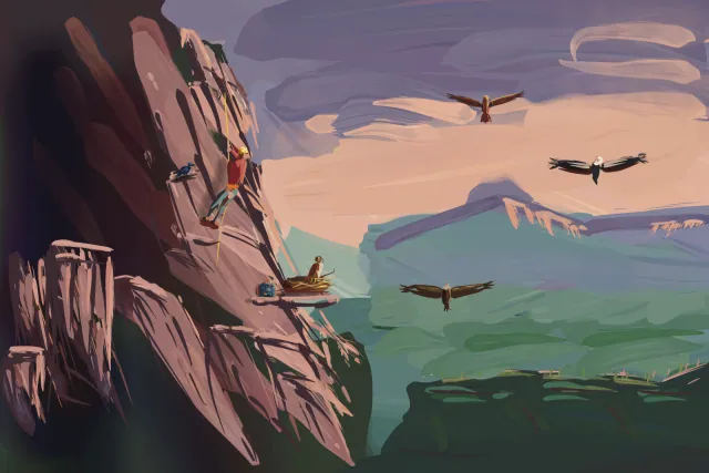 Where the Cliff Leans, a painting by Captain Underpaint